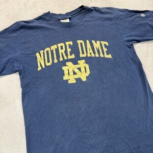 Notre Dame Fighting Irish Shirt Mens M Blue Cotton Exchange College NCAA USA 90s